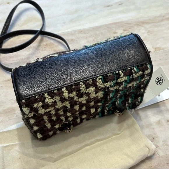 TORY BURCH Fleming Soft Tweed Mini Chain Tote Bag - Picture 4 of 9